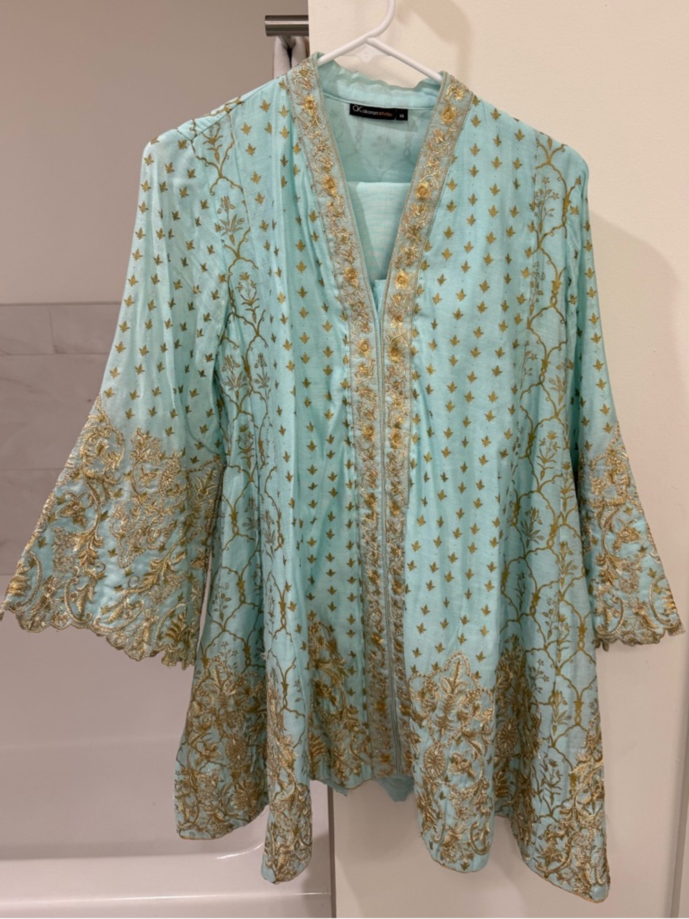 Light Blue & Gold Pakistani designer Set